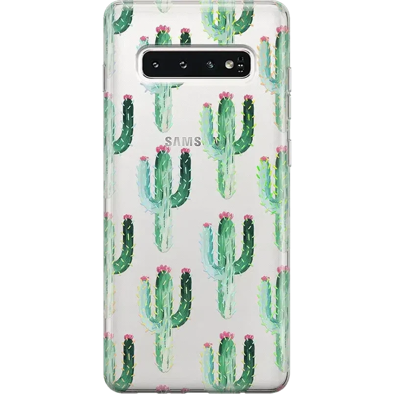Cactus Patterned Clear Floral Samsung Case